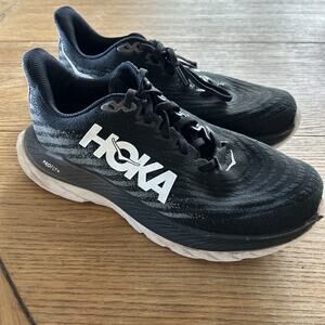 Hoka One One Black and White Athletic Shoes